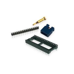 Sockets, pin strips, and jumpers