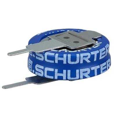 Supercondensador Coin Cell SCHURTER SCCC para montaje en PCB.