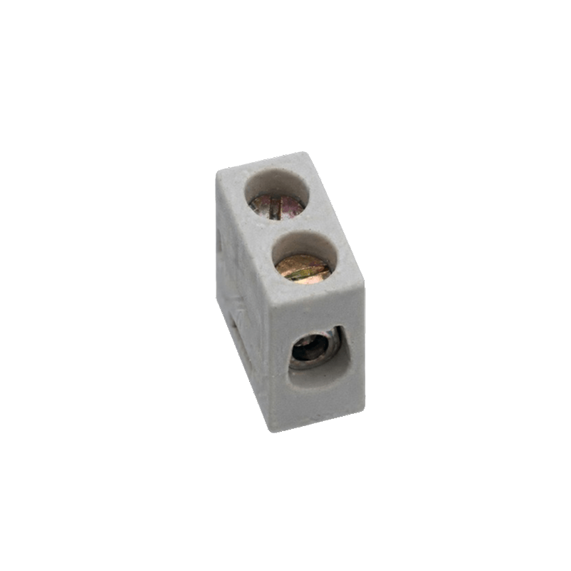 Borna cerámica WIELAND 1038 C, 76 A, 400 V, 16 mm², M5, hasta 250 °C.