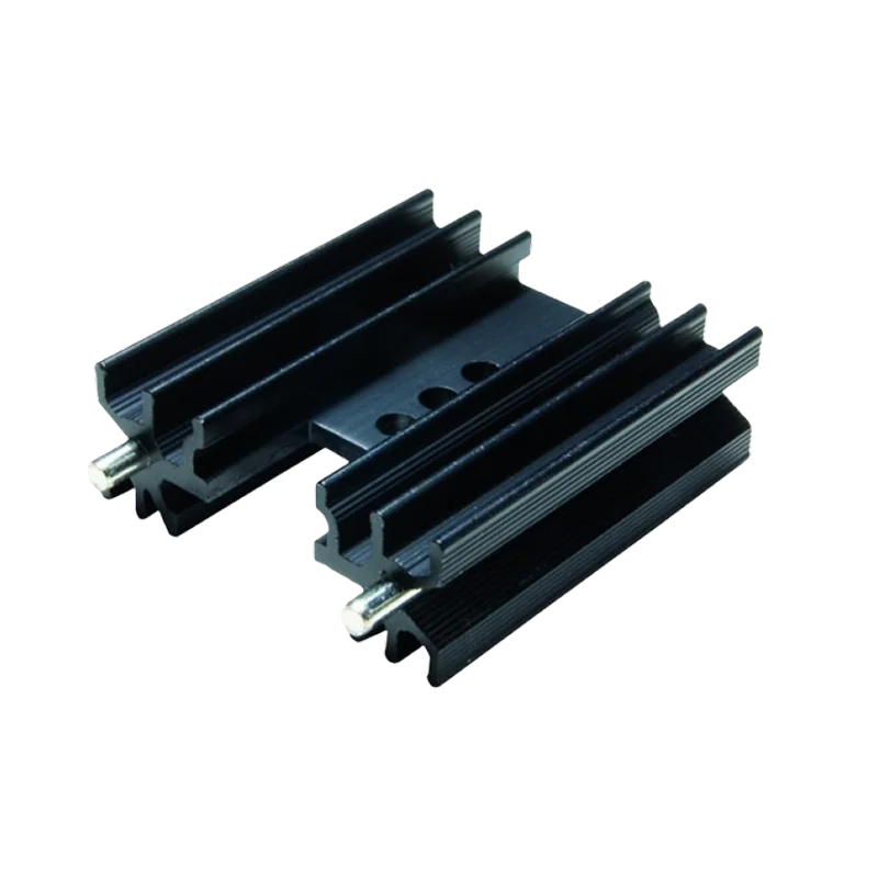 Disipador aluminio negro para TO-220/TOP-3/SOT-32, 50×34,5×12,5 mm, 8,8 °C/W.